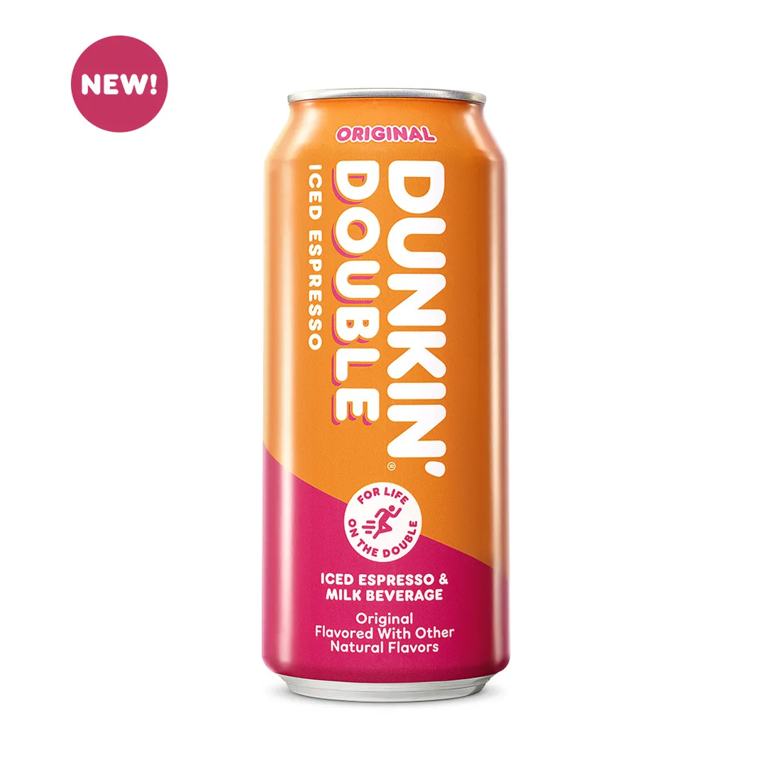 a 15 oz can of Dunkin' Double Original Iced Espresso 